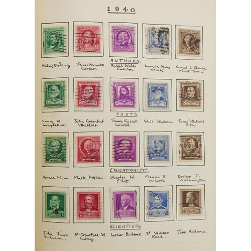 1632A - Collection of 19th century and later stamps arranged in an album, predominantly America and Australi... 