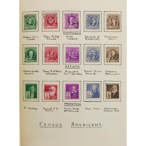 1632A - Collection of 19th century and later stamps arranged in an album, predominantly America and Australi... 