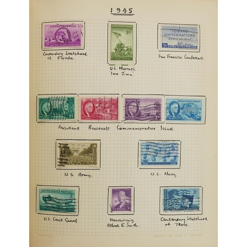 1632A - Collection of 19th century and later stamps arranged in an album, predominantly America and Australi... 