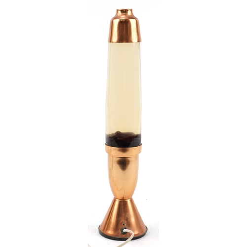 727 - 1970s copper and glass lava lamp, 46cm high