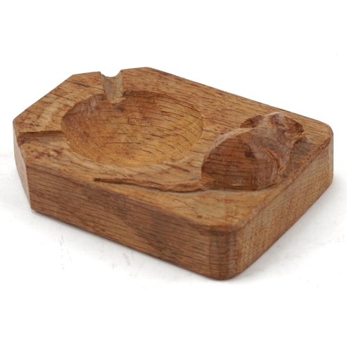 369 - Robert Mouseman Thompson, light oak ashtray carved with signature mouse, 10cm wide