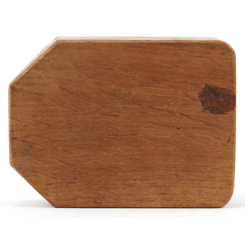 369 - Robert Mouseman Thompson, light oak ashtray carved with signature mouse, 10cm wide