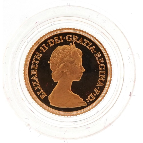 18 - Elizabeth II 1980 gold proof half sovereign with case and booklet - this lot is sold without buyer’s... 