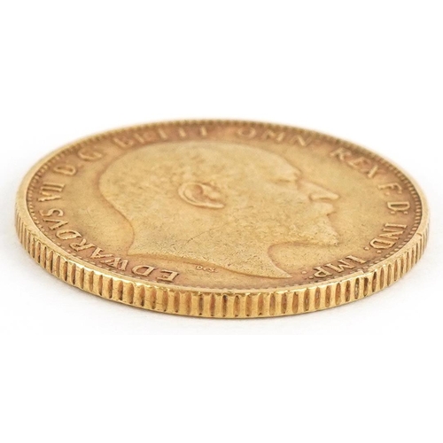 36 - Edward VII 1908 gold sovereign, Melbourne mint - this lot is sold without buyer’s premium, the hamme... 
