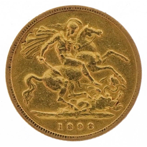 148 - Queen Victoria 1898 gold half sovereign - this lot is sold without buyer’s premium, the hammer price... 
