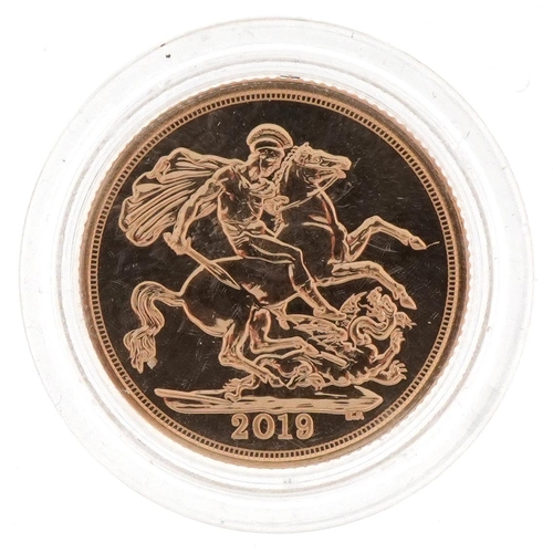 61 - Elizabeth II 2019 gold sovereign - this lot is sold without buyer’s premium, the hammer price is the... 