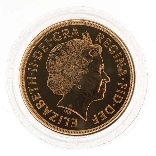 1 - Elizabeth II 2009 five pound gold brilliant uncirculated sovereign with fitted case, box and certifi... 