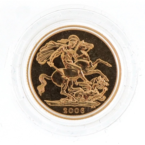 27 - Elizabeth II 2006 gold sovereign with fitted case - this lot is sold without buyer’s premium, the ha... 