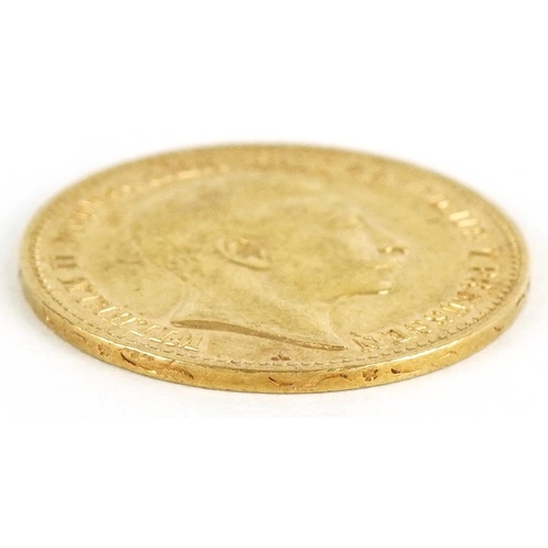 10 - German States Wilhelm II ten mark gold coin - this lot is sold without buyer’s premium, the hammer p... 