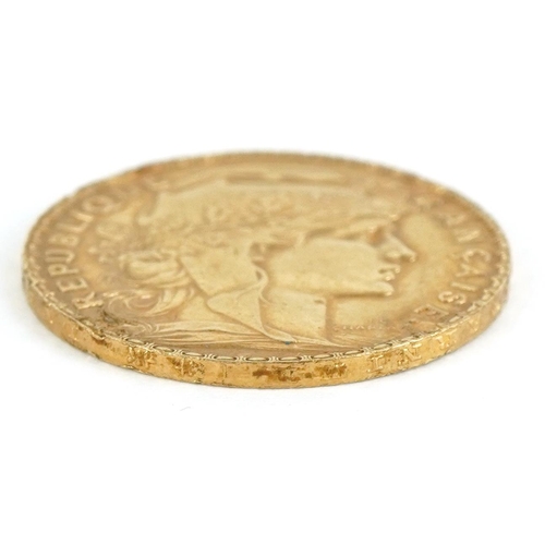 12 - French 1911 twenty francs gold coin - this lot is sold without buyer’s premium, the hammer price is ... 