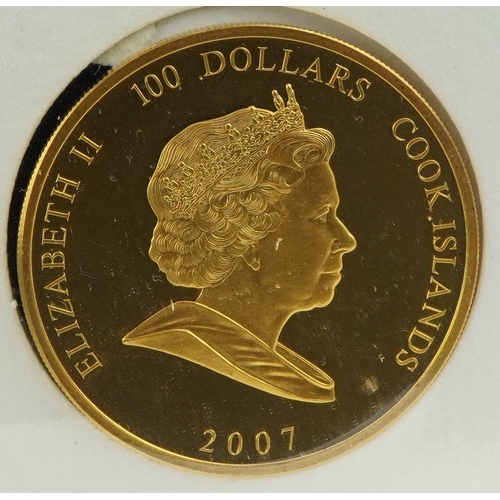 43 - 2007 Diana Princess of Wales one hundred dollar Cook Islands gold coin presentation with certificate... 