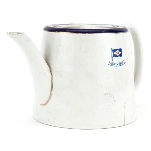 223 - Shipping interest Chinalene ceramic teapot from The Cutty Sark, Maddock T Hayward & Co stamp to the ... 