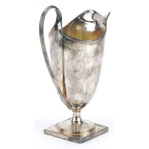 326 - Henry Chawner, George III silver pedestal cream jug, London 1830, 13.5cm high, 134.0g