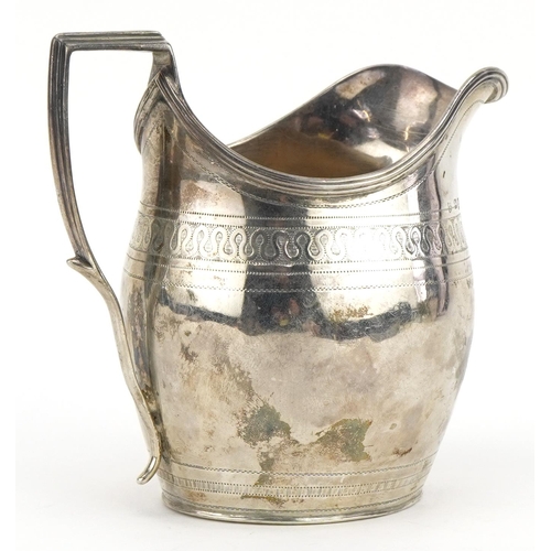 582 - George III silver cream jug, indistinct maker's mark London 1804, 9.5cm high, 130.8g