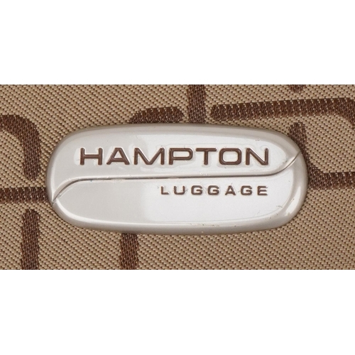 701 - Hampton Luggage suitcase and vanity bag, the largest 50cm H x 37cm W x 22cm D