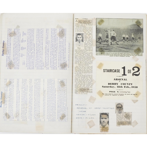 1763 - Football memorabilia including 1940s scrap album with photographs and Brighton & Hove Albion signed ... 