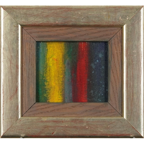 544 - Abstract composition, oil, mounted and framed, 14cm x 12cm excluding the mount and frame