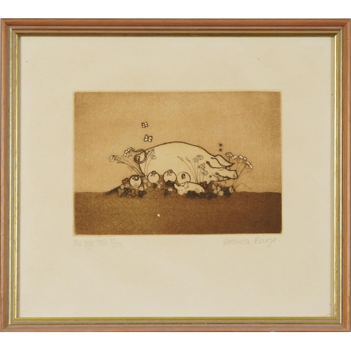 693 - Veronica Barge - The Pig's Tale, pencil signed print, limited edition 11/150, John Speer label verso... 