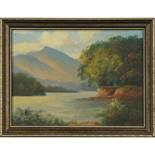 470 - William Henry Archibald Constantine- Rural landscape with cottage and mountainous river landscape, t... 