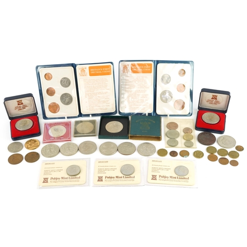 1753 - Victorian and later British and world coins and medals including Queen Victoria bronze commemoration... 