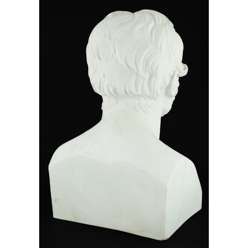 47 - 19th century parian bust of Swedish chemist Berzelius, 31cm high