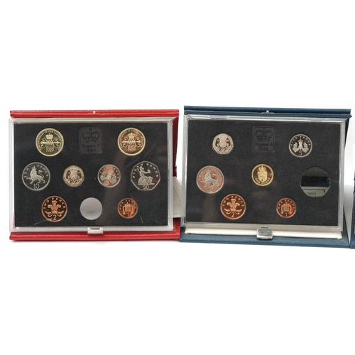 1746 - Stamps and coins comprising four uncirculated Royal Mint uncirculated collections and two Royal Mail... 