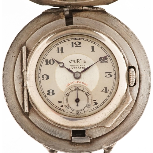 2287 - Sportic, gentlemen's silver fob watch with subsidiary dial, the case impressed Modele Depose and num... 