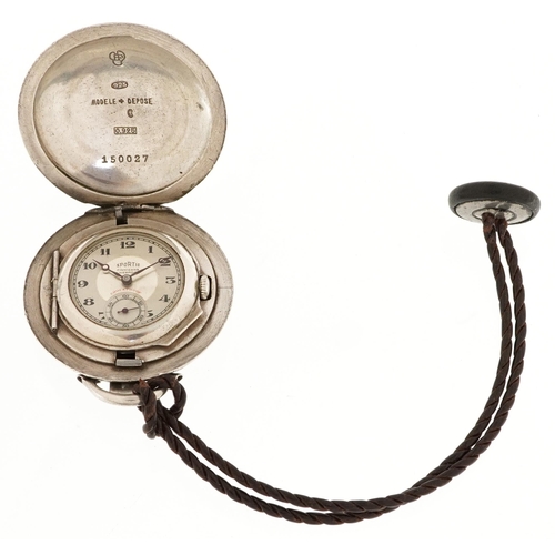 2287 - Sportic, gentlemen's silver fob watch with subsidiary dial, the case impressed Modele Depose and num... 