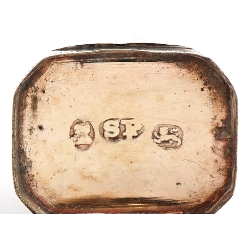 147 - Samuel Pemberton, George III silver vinaigrette with gilt interior, engraved with grapes on vines, B... 