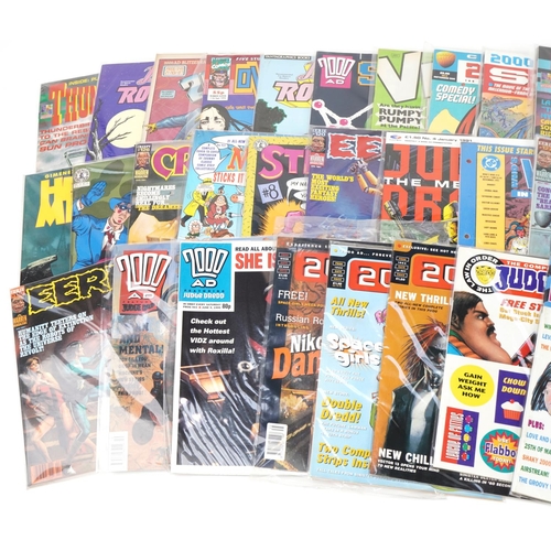 685 - Collection of vintage and later comics including Thunderbirds, Eerie, Overkill and 2000 AD