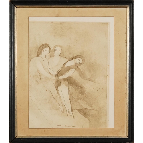 237 - After Marie Laurencin - Three dancers, French etching, The Collector's Guild Ltd label and authentic... 