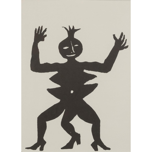 169 - Alexander Calder - Three legged figure, lithograph, mounted, framed and glazed, 36.5cm x 26.5cm excl... 