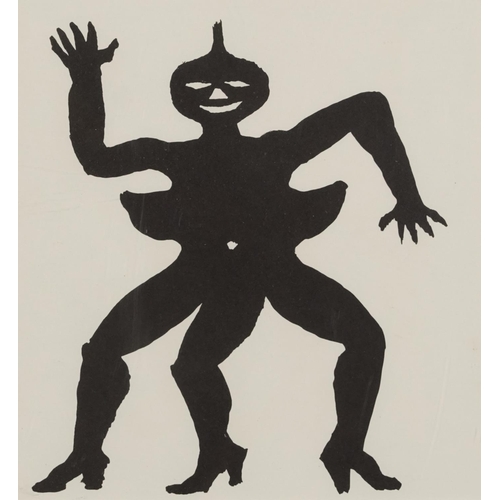 167 - Alexander Calder - Surreal figure, lithograph, mounted, framed and glazed, 36.5cm x 26.5cm excluding... 