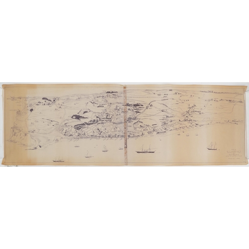 1869 - Geographia, wall hanging plan of Eastbourne published by Geographia Ltd, London and a copy of S L Jo... 