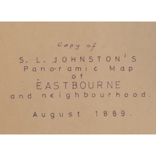 1869 - Geographia, wall hanging plan of Eastbourne published by Geographia Ltd, London and a copy of S L Jo... 