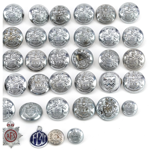 420 - Collection of vintage Fire Brigade buttons, the largest each 2.5cm in diameter