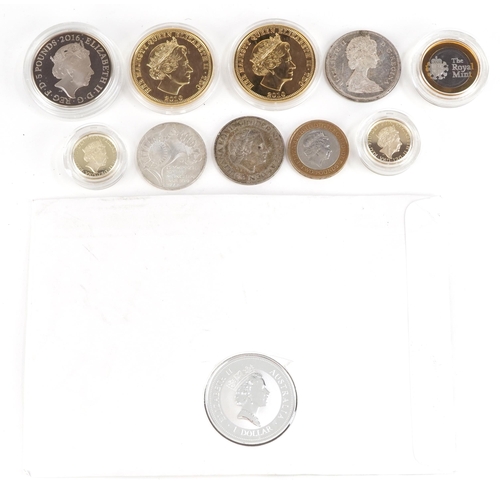 1751 - British and world coinage, some silver, including Kookaburra one ounce silver cover, 1965 Canadian d... 