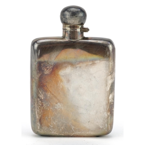 324 - James Dixon & Sons Ltd, George V silver hip flask, Birmingham 1914, 14.5cm high, 177.2g