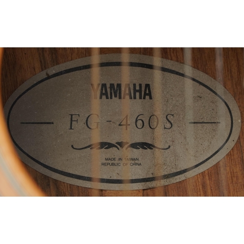 652 - Yamaha FG-460S acoustic guitar with abalone and mother of pearl inlay housed in a protective carry c... 