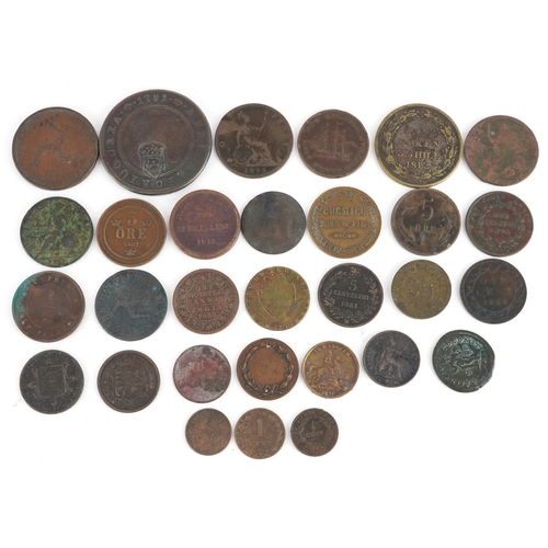 1738 - Antique and later British and world coinage and tokens including 1789 Africa.Portuguesa token 1813 t... 