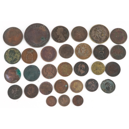 1738 - Antique and later British and world coinage and tokens including 1789 Africa.Portuguesa token 1813 t... 