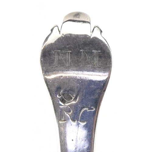 55 - John King, Charles II silver trefid spoon with rat's tail and scratched initials N M over R C, Londo... 
