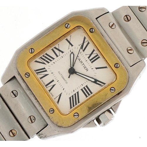 2019 - Cartier, gentlemen's Cartier Santos 100 automatic wristwatch, the case numbered 83738MX2878, 40mm wi... 