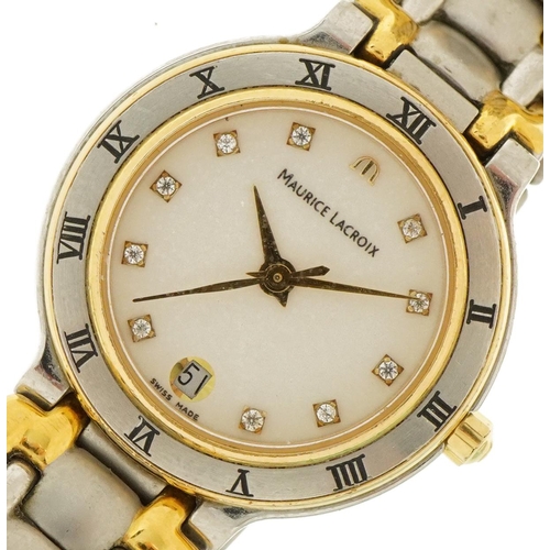 Maurice Lacroix ladies wristwatch with date aperture and diamond