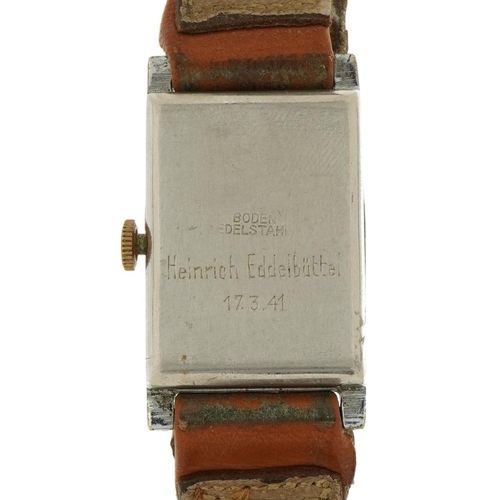 2261 - Boden Edelstahl, vintage German military wristwatch with subsidiary dial, the case 22mm wide