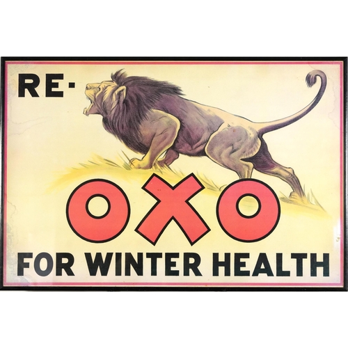 550 - Oxo for Winter Health advertising poster, framed and glazed, 68.5cm x 45.5cm excluding the frame