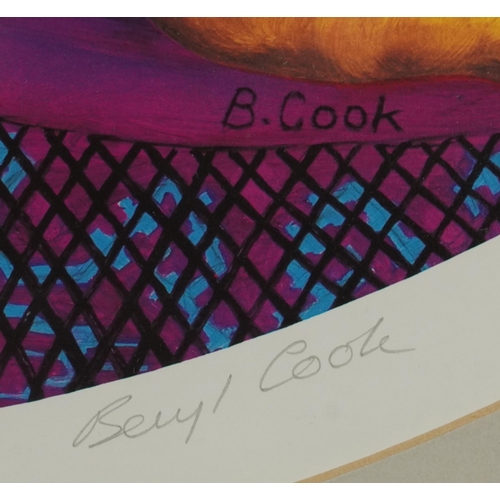 41 - Beryl Cook - Sultry Afternoon, pencil signed oval print in colour, inscribed label verso, limited ed... 