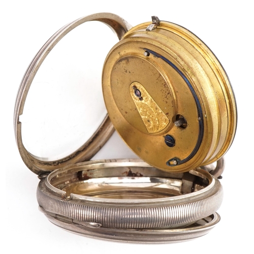 2278 - Improved Patent, Victorian gentlemen's silver open face pocket watch with enamelled dial, the case n... 