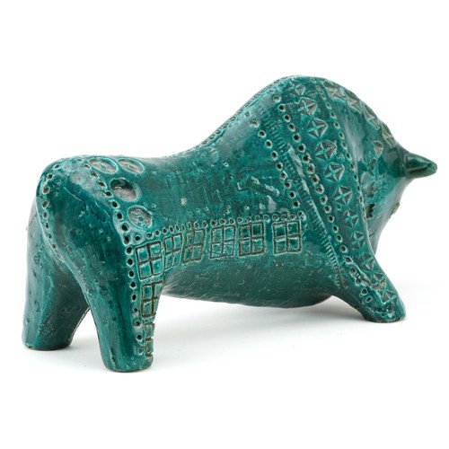 21 - Bitossi, large 1970s Italian pottery stylised bull designed by Aldo Londi, 31cm in length