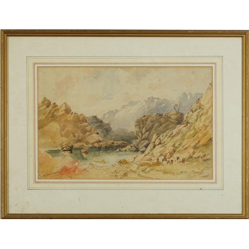 3038 - William Oliver 1844 - Spanish Pyrenees, mid 19th century watercolour, inscribed to the lower left, m... 